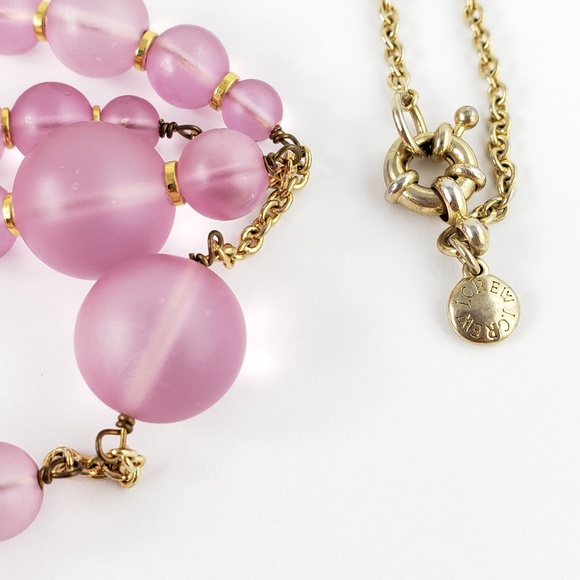 J. Crew Sweater Necklace Pale Pink Beads - Picture 3 of 7